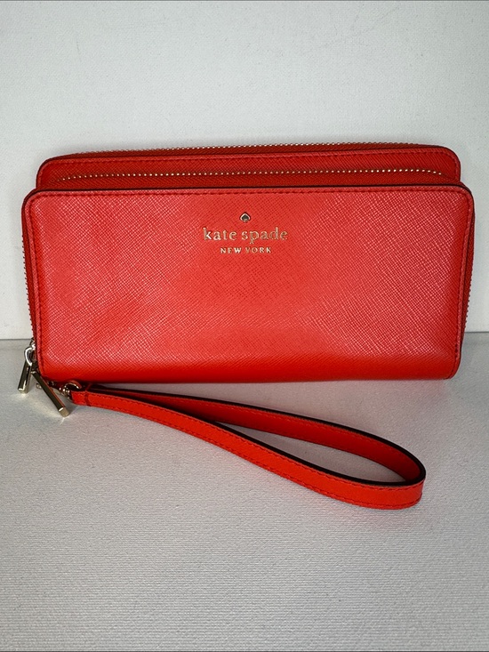 kate spade Handbags - Kate Spade Madison Dual Compartment Zip Wallet Wristlet - Gazpacho Orange-Red